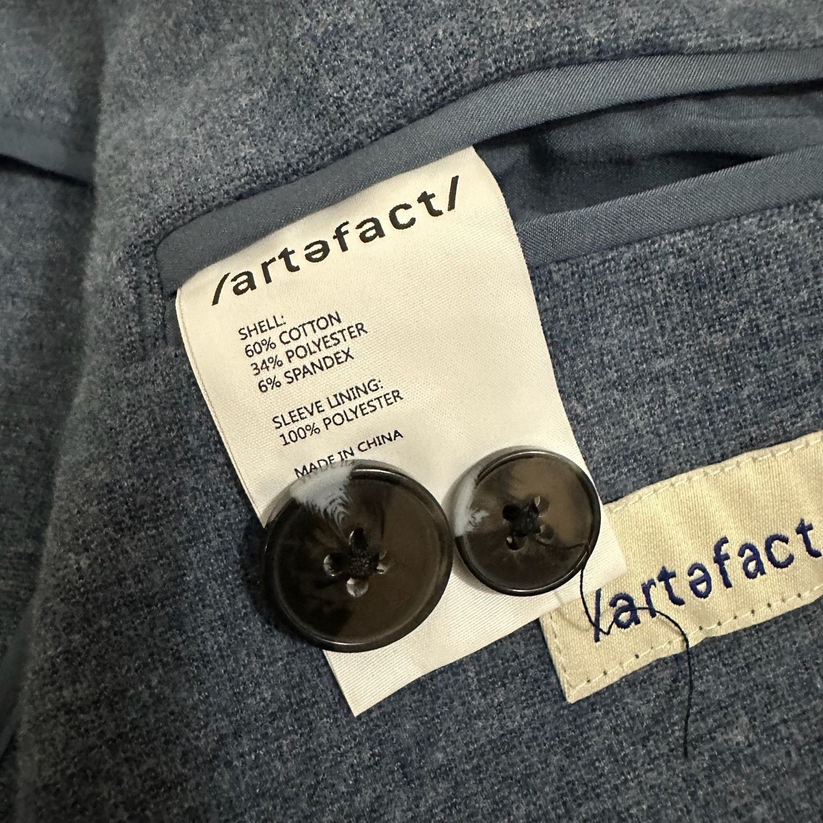Artefact ARTEFACT Blazer Jacket Heather Blue Knit Stretch Sport Coat Size 52R - 8 Thumbnail