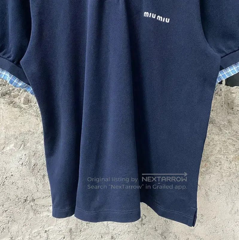 Miu Miu Miu Miu Navy Blue Women's Polo T-Shirt . Size M / US 6-8 / IT 42-44 - 4 Thumbnail