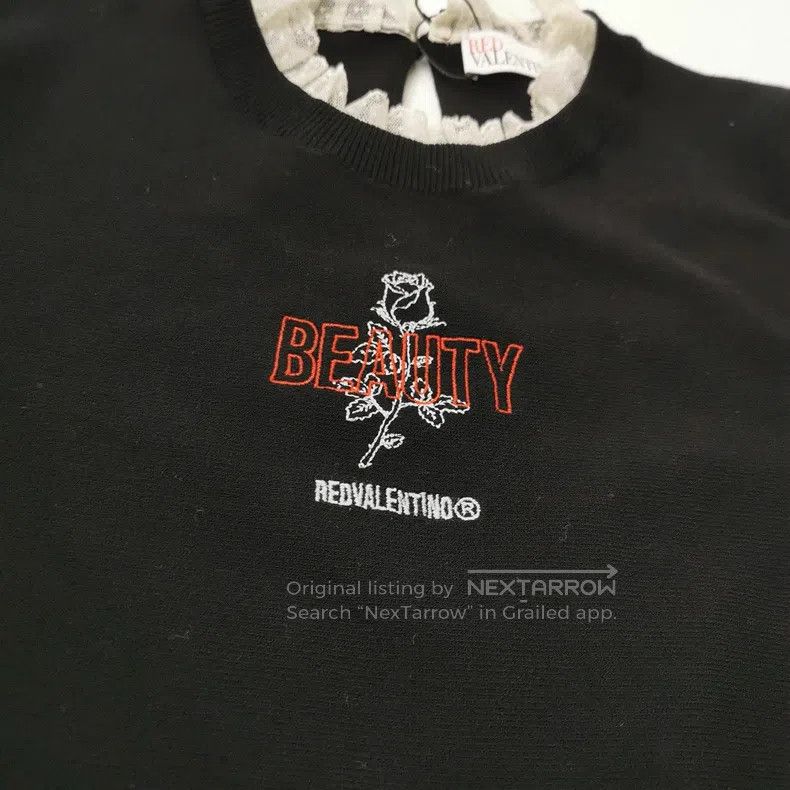 Valentino Valentino Floral pattern letter logo crew neck long sleeve Size L / US 10 / IT 46 - 3 Thumbnail