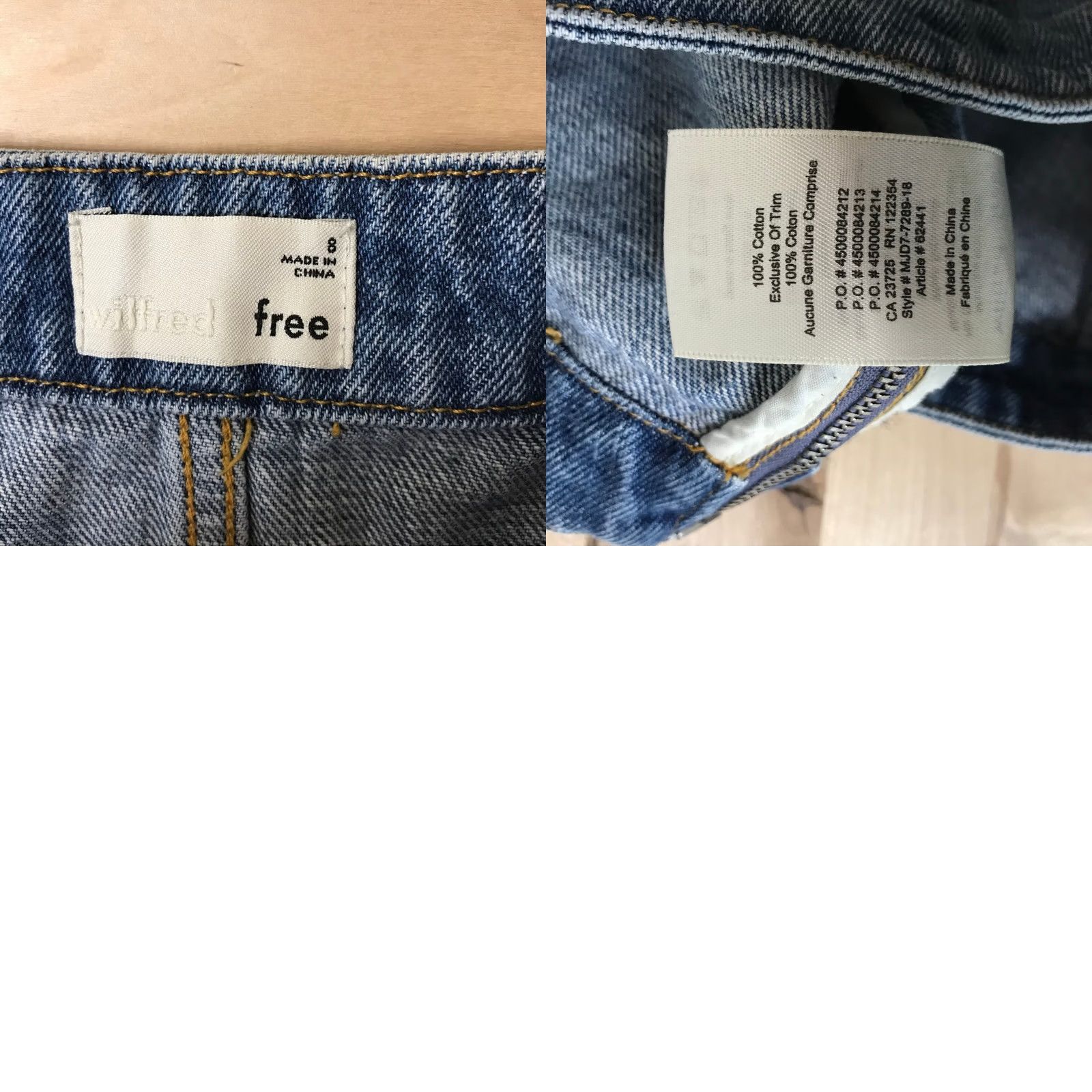 Vintage Wilfred Free Denim Mini Skirt Sz 8 High Waisted Side Zip Medium Wash A-Line Size 30" / US 8 / IT 44 - 8 Thumbnail