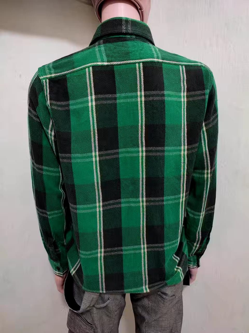 Sugar Cane Vintage Sugar Cane Green Check Flannel Size US L / EU 52-54 / 3 - 2 Thumbnail