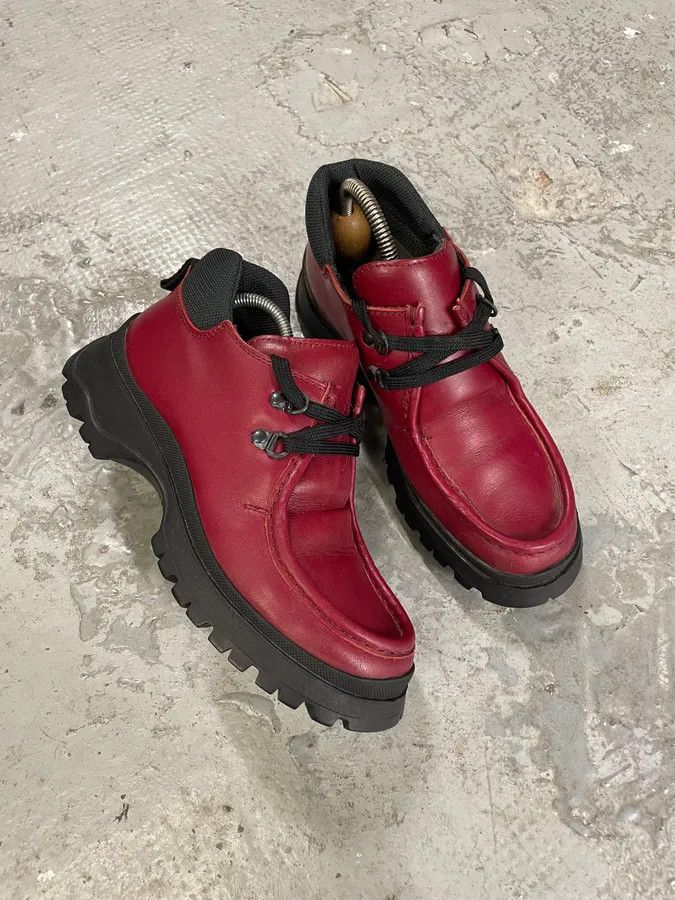 Prada SS1999 Prada Red Vibram Leather Shoes Size US 8 / IT 38 - 4 Thumbnail