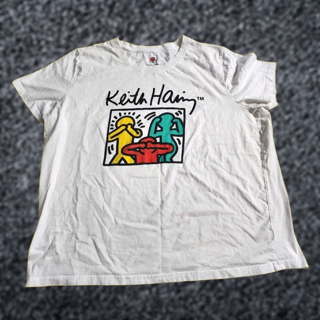 Vintage Keith Haring Women’s T-Shirt 2XL White Pop Art Hear No Evil Shirt Womens 2XL Size XXL / US 16-18 / IT 52-54 - 1 Thumbnail