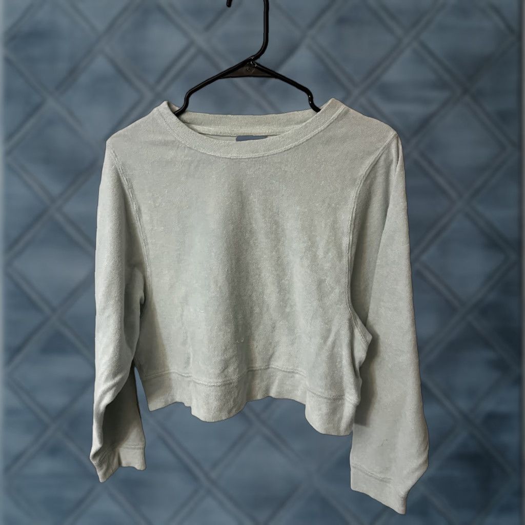 Gap VINTAGE Gap Sweatshirt Shirt Womens S Small Crew Cotton Hooded Light Blue Cropped 90s Athletic Pockets Mens Womens? Size S / US 4 / IT 40 - 1 Thumbnail
