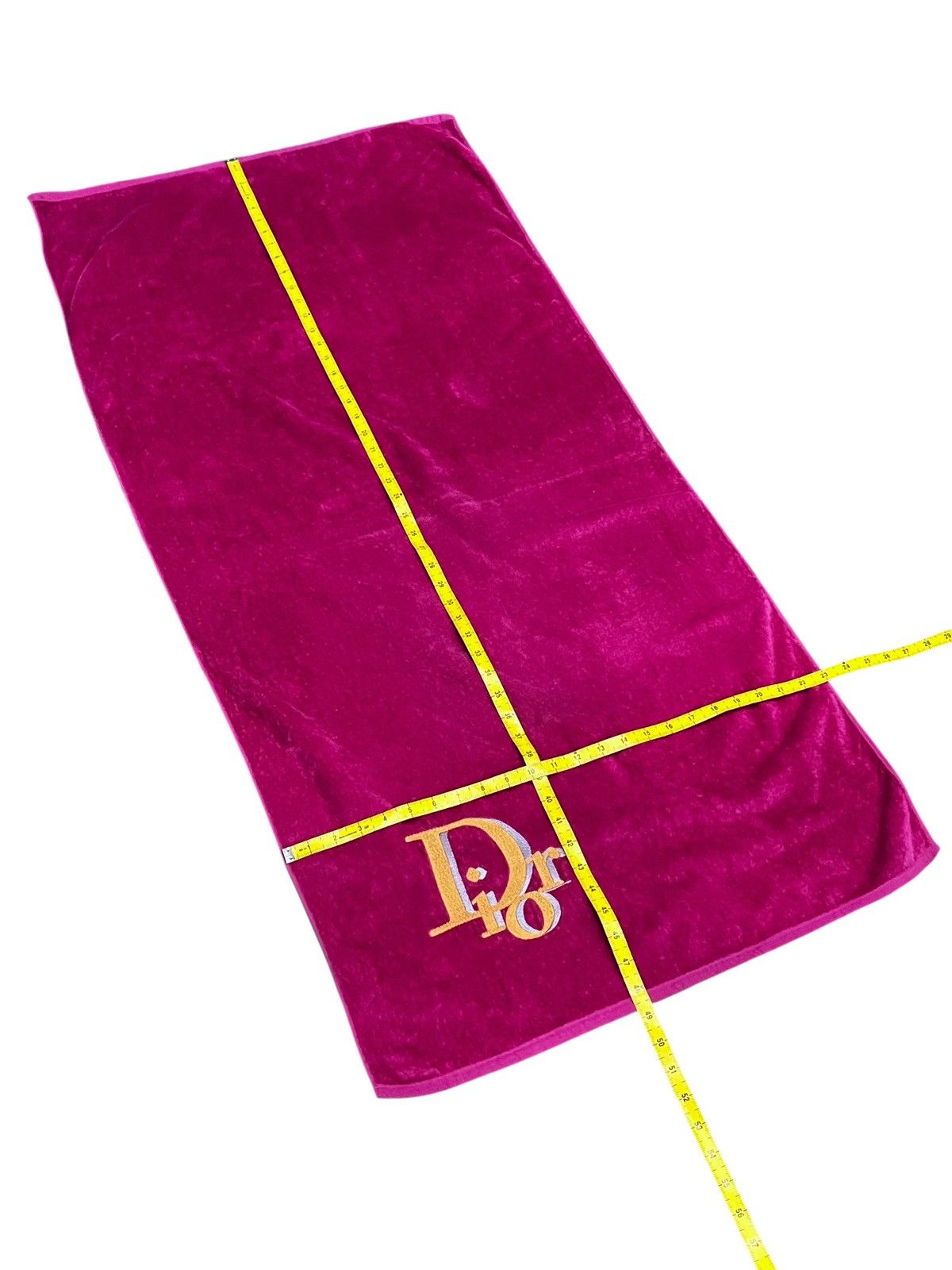 Dior Gorgeous 90s Pink DIOR Large Gold Logo Embroidery Bath Towel Size ONE SIZE - 3 Thumbnail