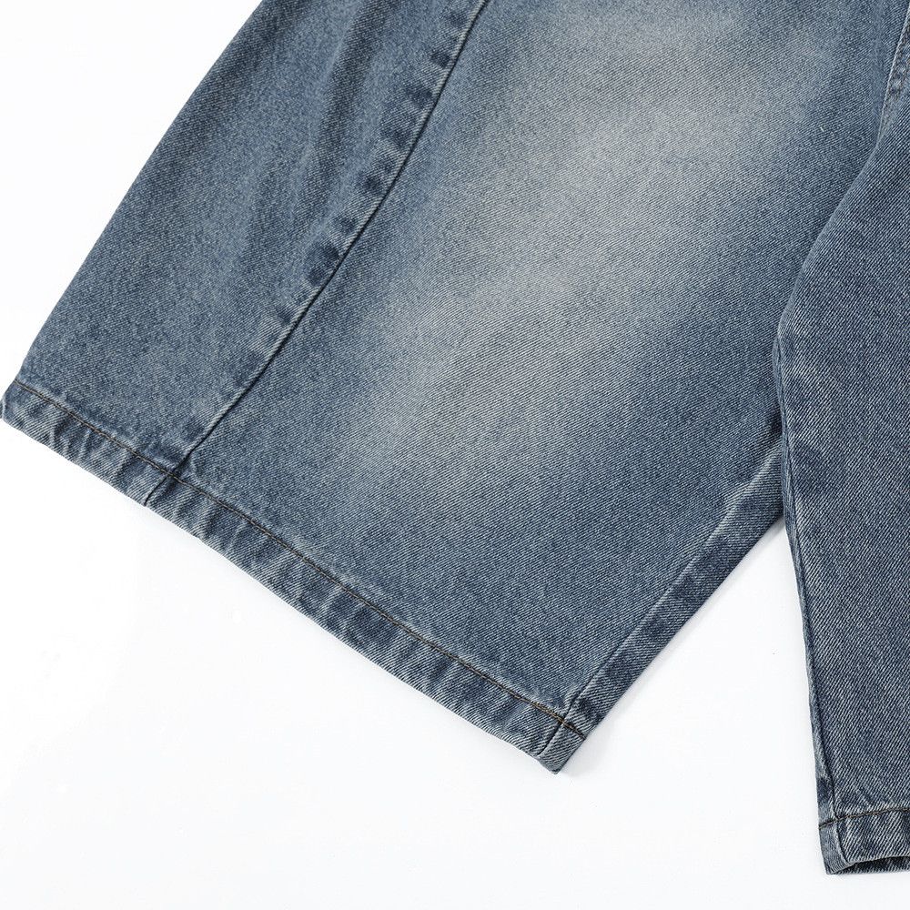 Japanese Brand × Jean Punk washed distressed men's loose wide-leg denim shorts Size US 32 / EU 48 - 6 Thumbnail