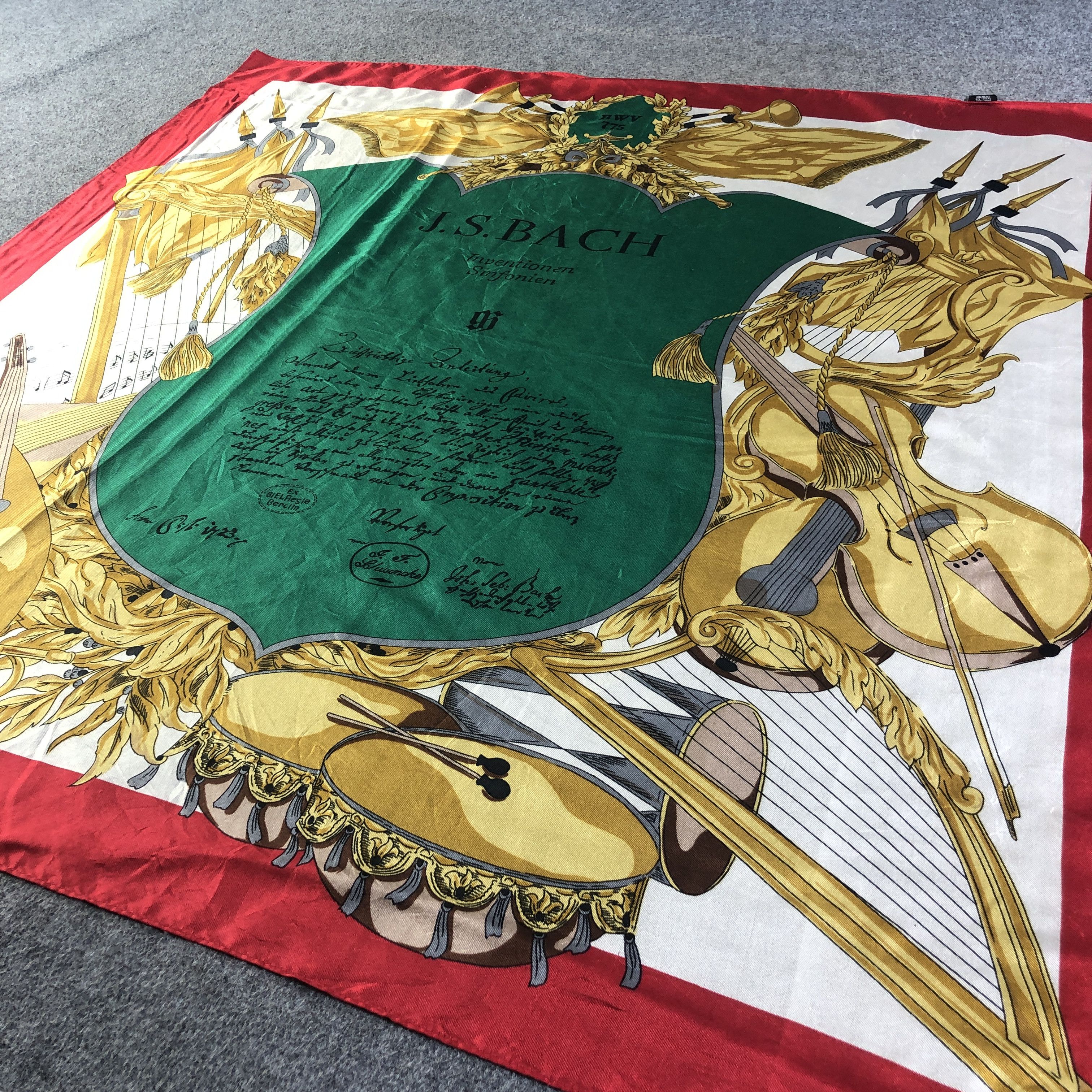 Vintage Johann Sebastian Bach Luxury Silk Scarf M967 Size ONE SIZE - 3 Thumbnail