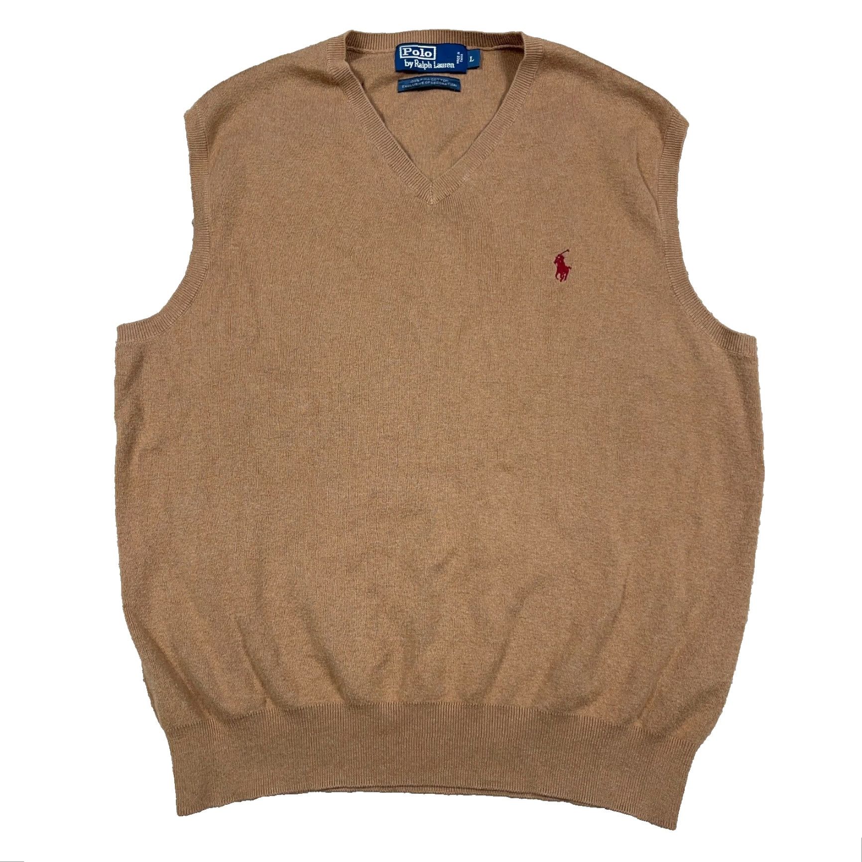 Polo Ralph Lauren VINTAGE Polo Ralph Lauren Sweater Vest Men L Brown Pima Cotton Soft Thin Red Pony Size US L / EU 52-54 / 3 - 2 Thumbnail