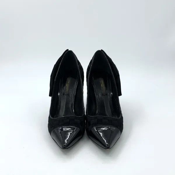 Louis Vuitton Louis Vuitton Black Leather High Heeled Sandals -2508 Size US 6 / IT 36 - 2 Thumbnail
