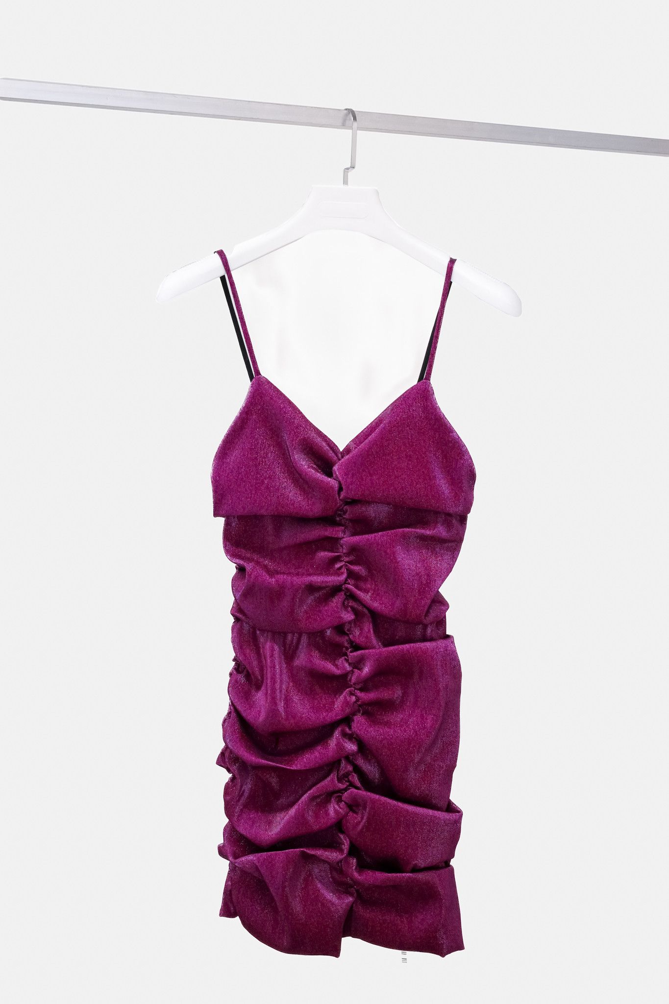 image of Area Fuchsia Ruched Mini Dress, Women's (Size Medium)