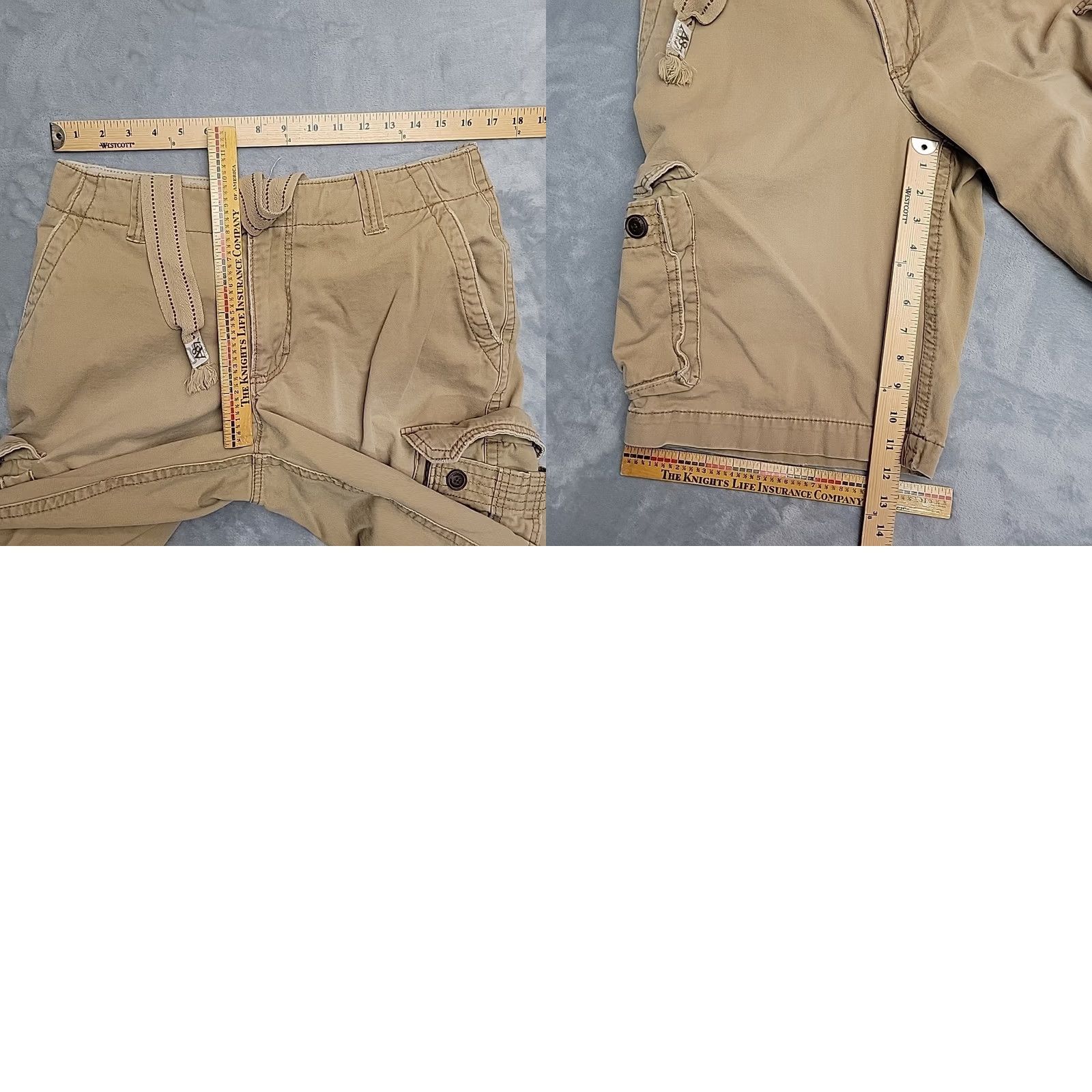 Aeropostale VINTAGE Aeropostale Shorts Mens 31 Tan Cargo Flat Front Outdoor Drawstring Casual Size US 31 - 8 Thumbnail