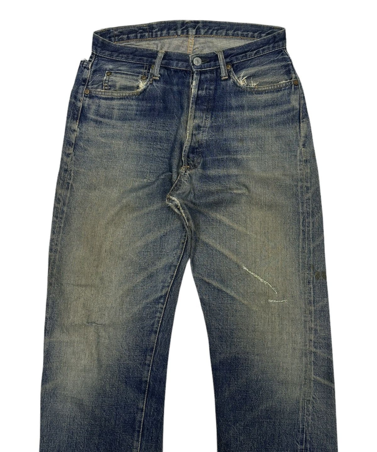 Denime VINTAGE DENIME REDLINE SELVEDGE DISTRESSED DENIM JEANS Size US 30 / EU 46 - 6 Thumbnail