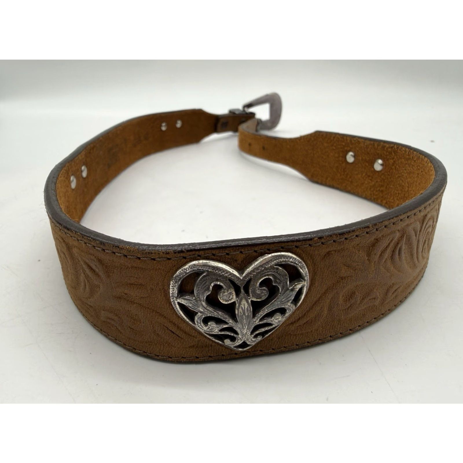 Vintage VINTAGE Justin Belt Women Leather Brown Heart Floral Pattern Size 28 Western USA Mens no Size 4XL / US 24-26 - 6 Thumbnail
