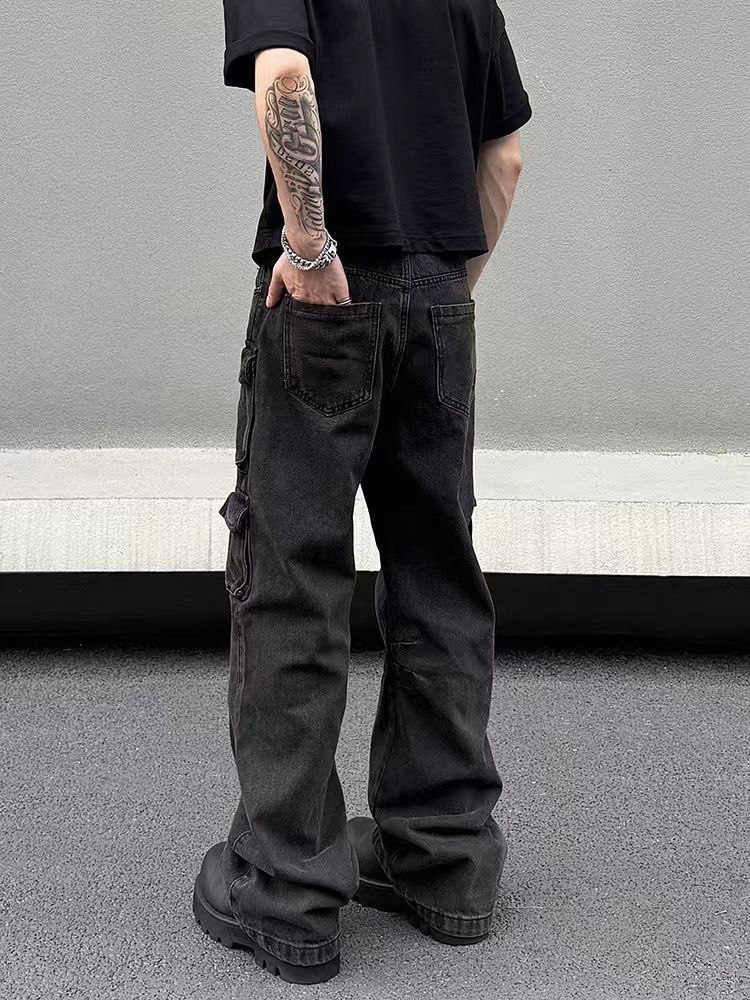 Japanese Brand × Jean High Street Black Washed Work Wide Leg Jeans Size US 32 / EU 48 - 3 Thumbnail