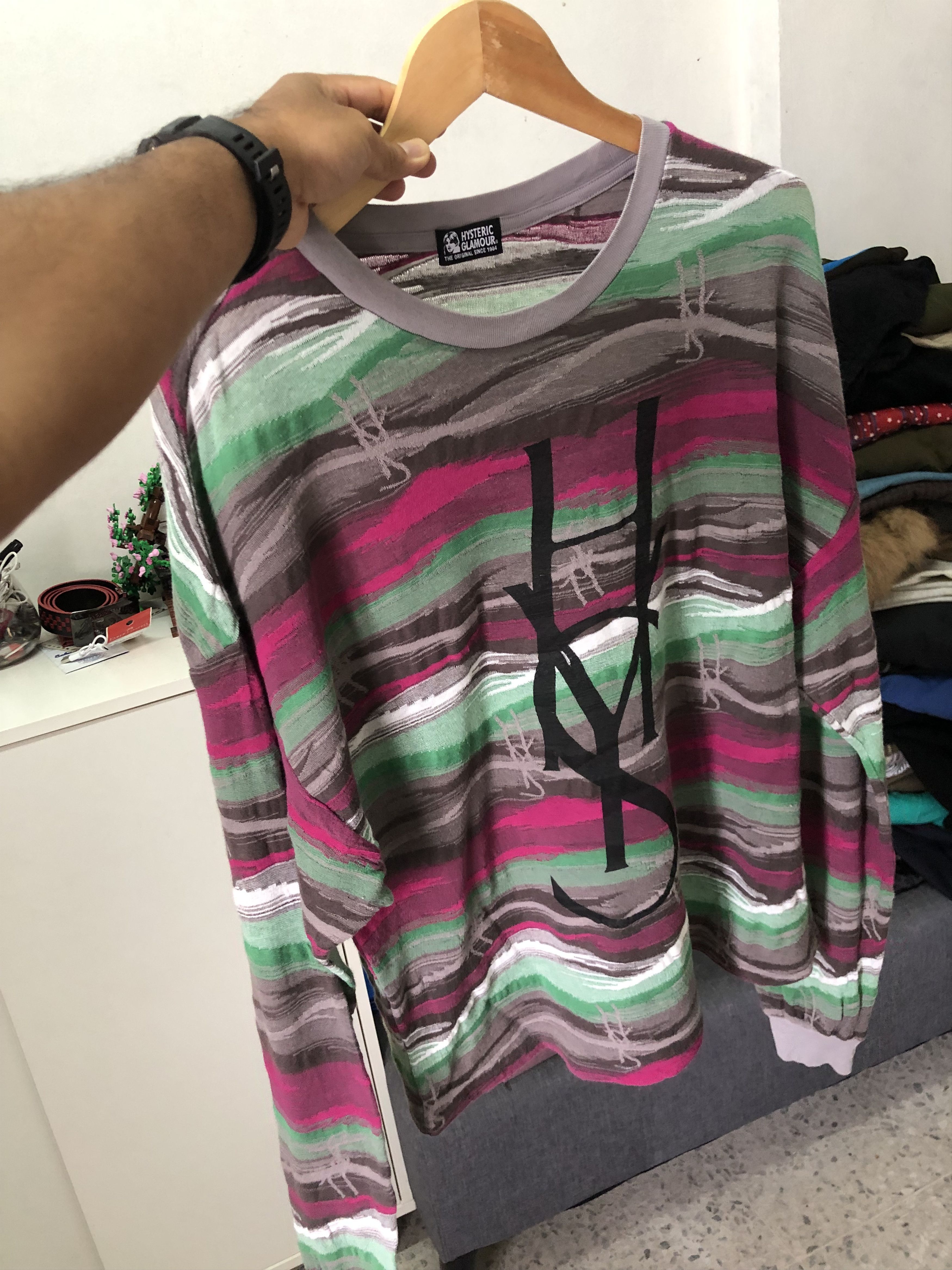 Hysteric Glamour On Fire🔥 Hysteric Glamour Knit Printed HYS Logo Sweater Size S / US 4 / IT 40 - 18 Thumbnail