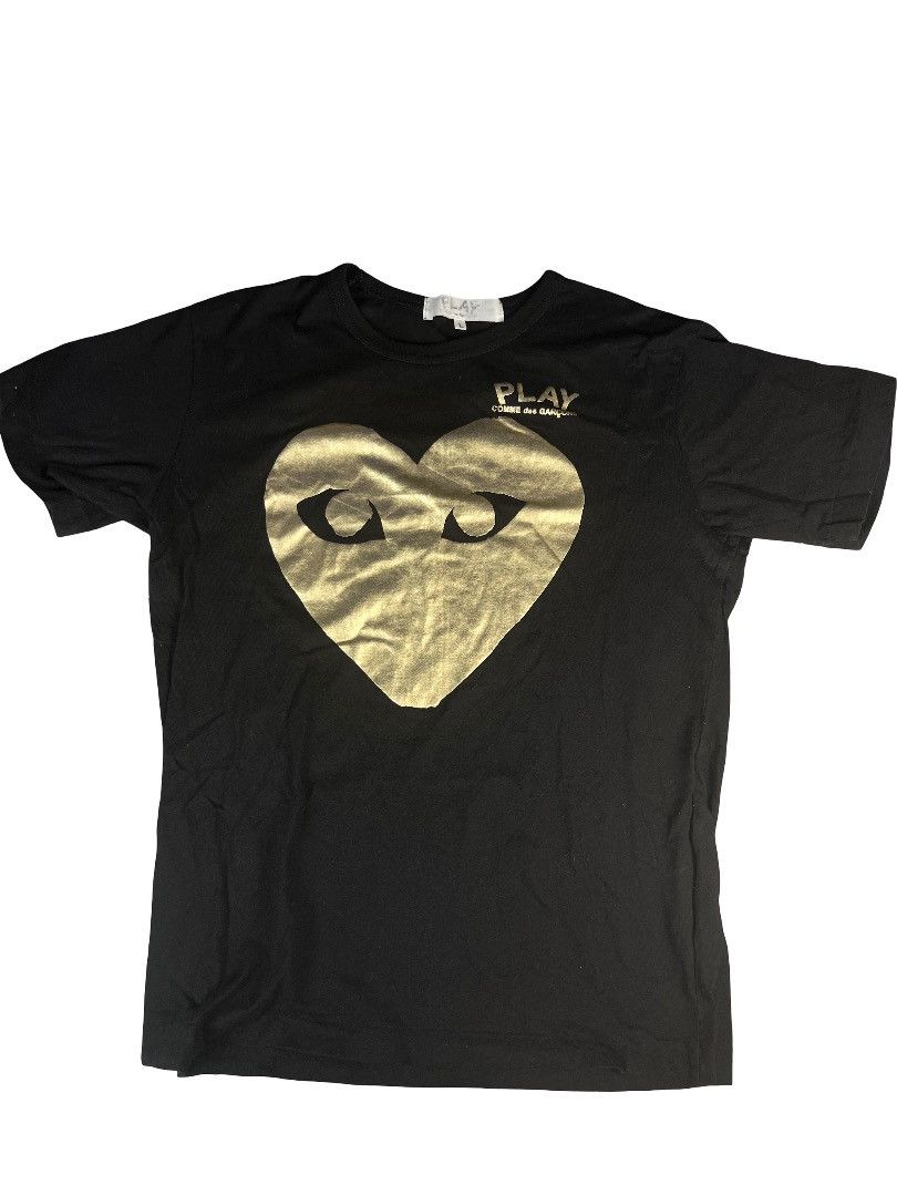 Comme des Garcons Rare CDG PLAY Metallic Heart Tee – Black /Gold – Men’s Large Size US L / EU 52-54 / 3 - 1 Thumbnail