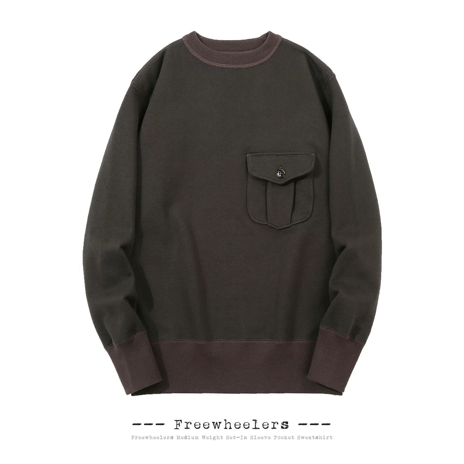 Freewheelers Black Set-In Fleece Pullover Sweatshirt Size US XXS / EU 40 - 1 Thumbnail