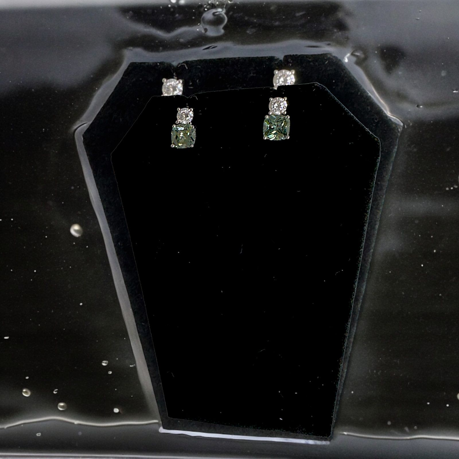 Other Cushion Cut 2.3ct Green Sapphire & Diamond .925 Silver Lab Size ONE SIZE - 22 Thumbnail
