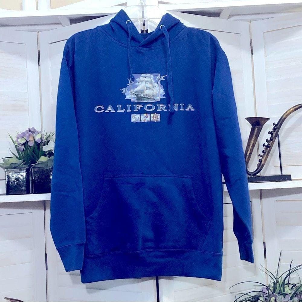 Vintage vintage California sail boat royal blue hoodie sweatshirt M Size US M / EU 48-50 / 2 - 1 Thumbnail