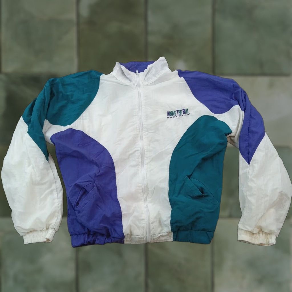 Vintage Hoopwear Windbreaker Mens Medium Extra Large XL Blue White Full Zip Lined Size US M / EU 48-50 / 2 - 1 Thumbnail