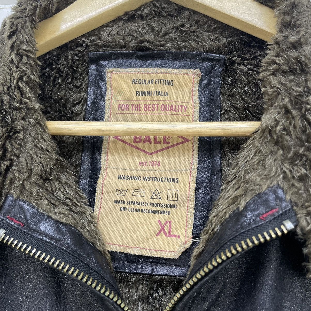 Japanese Brand 💥Vintage Ball Biker Shearling Jacket Size US L / EU 52-54 / 3 - 7 Thumbnail