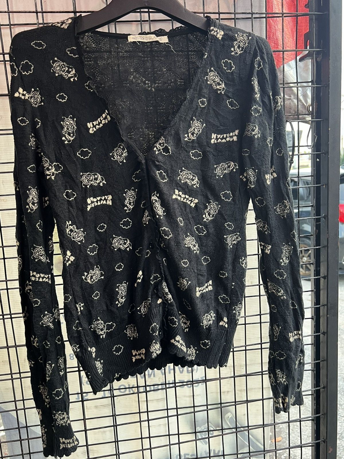 image of Beauty Beast x Hysteric Glamour Full Printed Knit Wear Jacket in Black, Women's