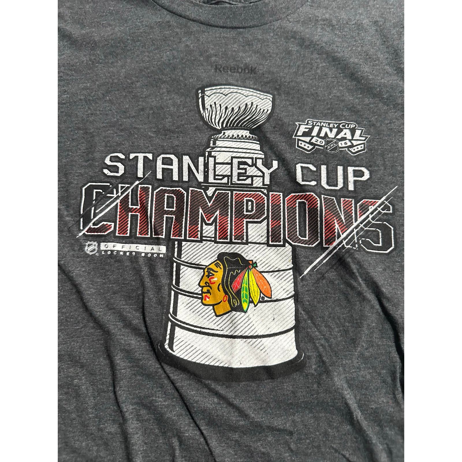 Reebok Reebok Kids Chicago Blackhawks Stanley Cup Gray T-Shirt Size US L / EU 52-54 / 3 - 2 Thumbnail