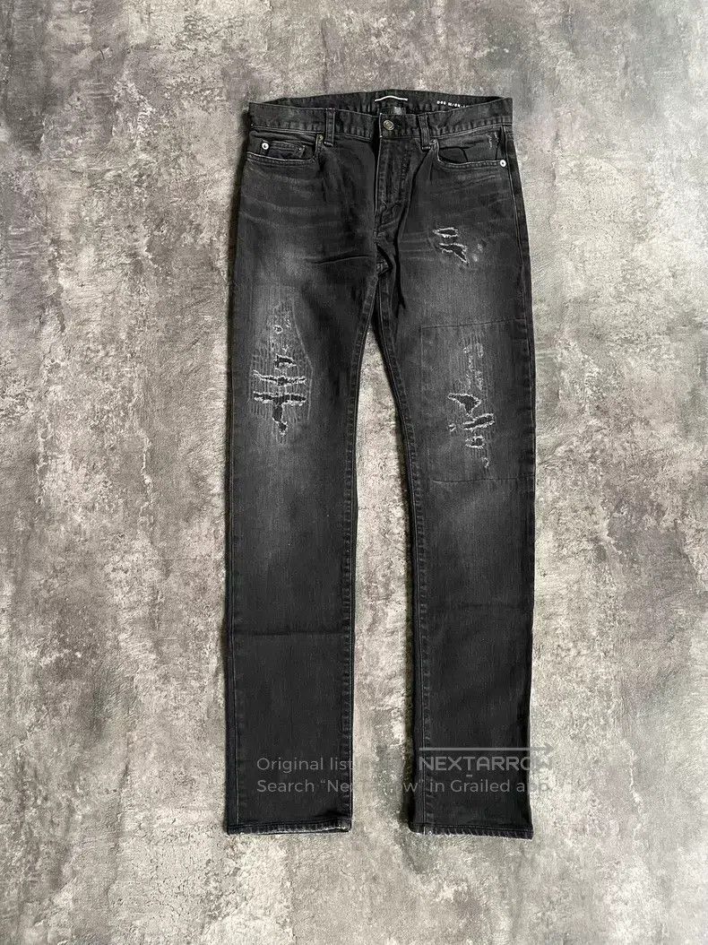 Saint Laurent Paris Saint Laurent Paris Black Gray Washed Patch Distressed Den Size US 30 / EU 46 - 1 Thumbnail