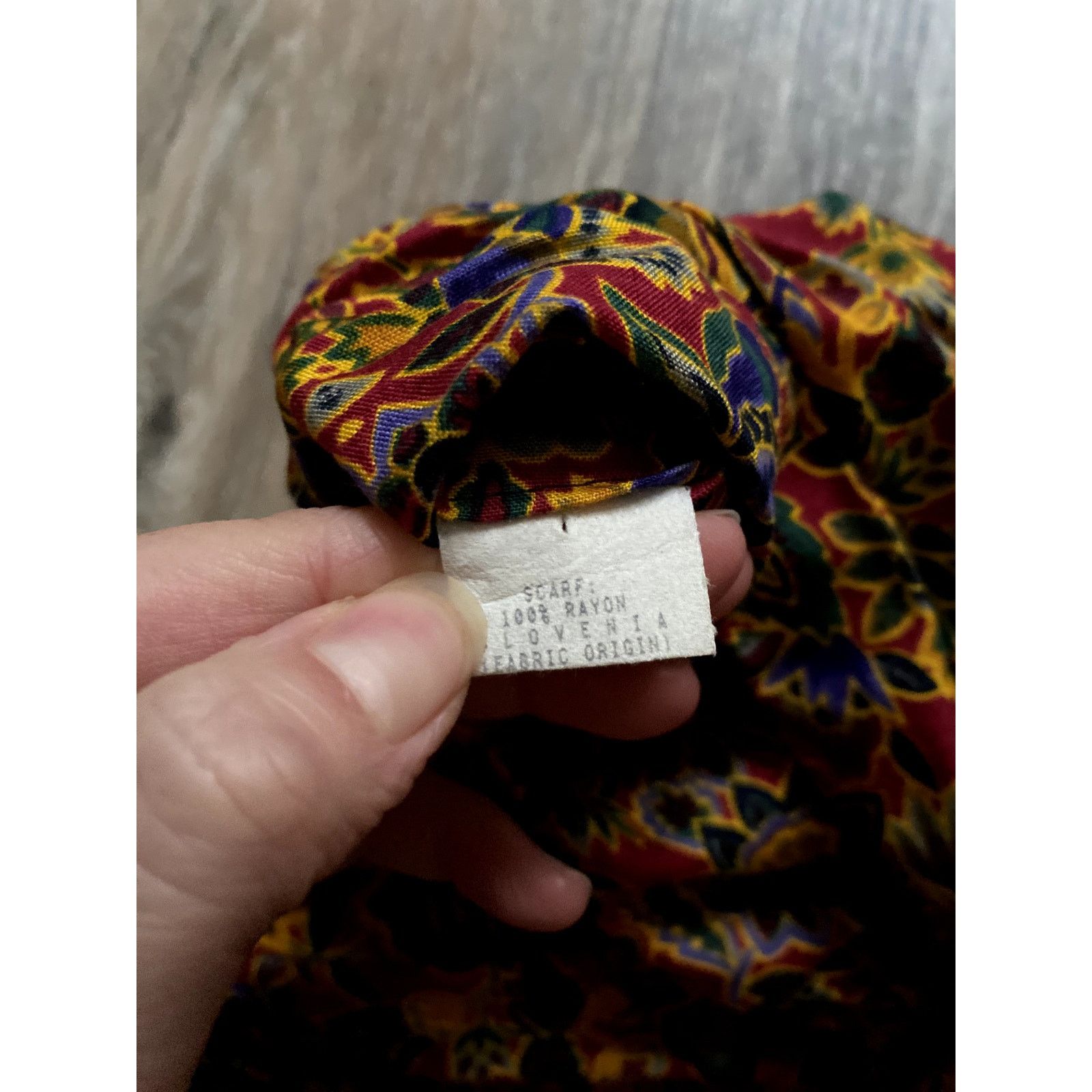 Vintage Vintage Slovenia Boho Patterned Long Scarf Hippy Red Floral Size ONE SIZE - 4 Thumbnail