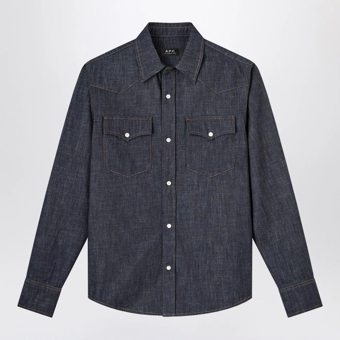 A.P.C. o1d2blof0426 Denim Western Shirt in Indigo Blue Size US M / EU 48-50 / 2 - 1 Thumbnail