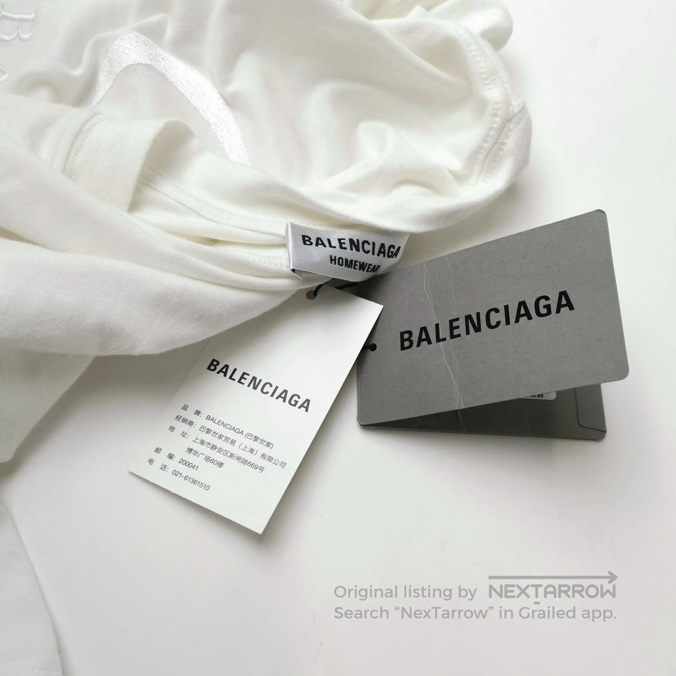 Balenciaga Balenciaga White Cotton Logo T. Size US S / EU 44-46 / 1 - 2 Thumbnail