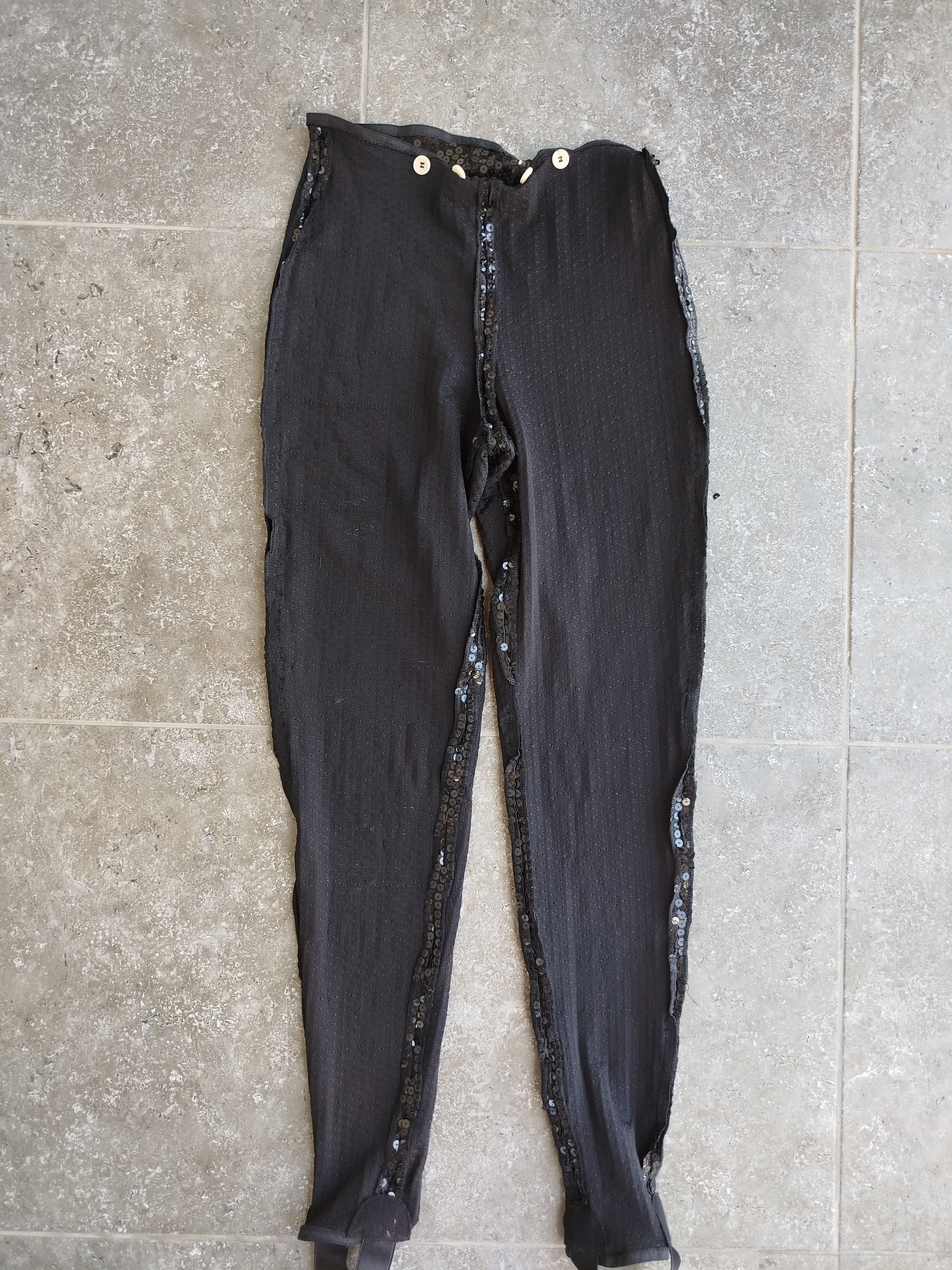 Jean Paul Gaultier Vintage Pants Leggings Sequin Stirrup 90s Size 42 Size 28" / US 6 / IT 42 - 11 Thumbnail