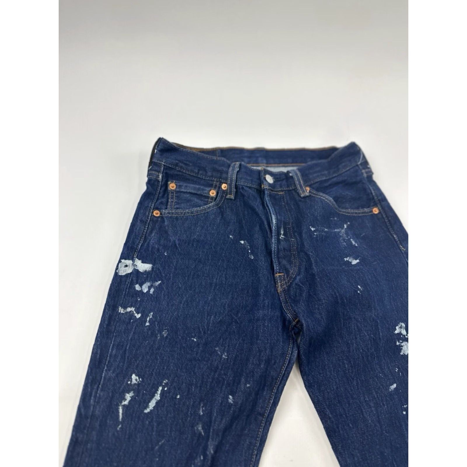 Levi's Levi’s 501 Jeans Mens 28 Regular Dark Blue Paint Spattered Wash Tag 29x34 Not Redline Size US 28 / EU 44 - 5 Thumbnail
