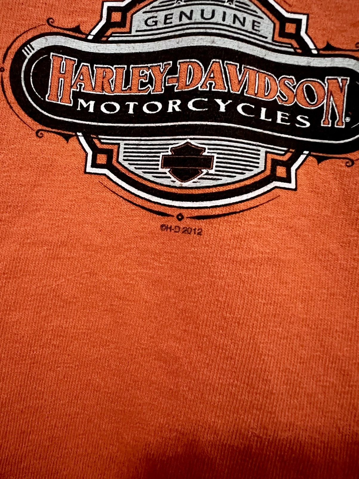 Harley Davidson Vintage 2012 Harley-Davidson Grand Junction Tee – Orange 🏍️🔥 Size US L / EU 52-54 / 3 - 4 Thumbnail