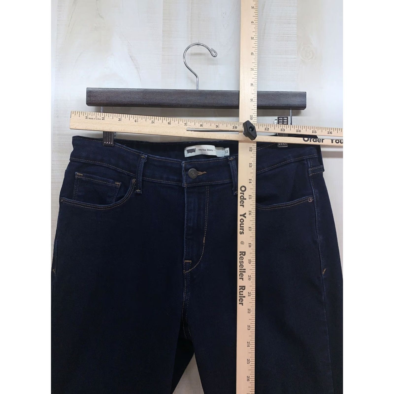 Levi's Levi’s Jeans Mid Rise Skinny Dark Wash Denim Womens Sz 12 31in Inseam 5-Pocket Design Regular Size Type Jeans Womens Size 34" / US 12 / IT 48 - 2 Thumbnail