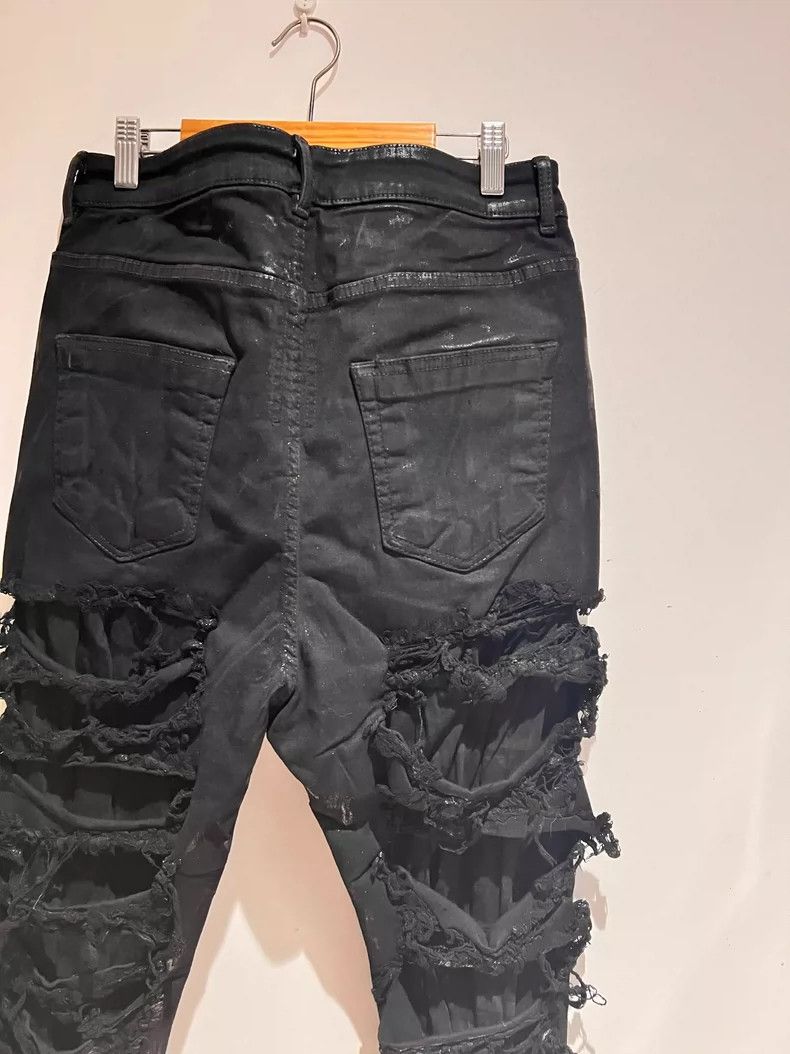 Rick Owens Rick Owens Black Destruction Wax Coated Jeans Size US 31 - 4 Thumbnail
