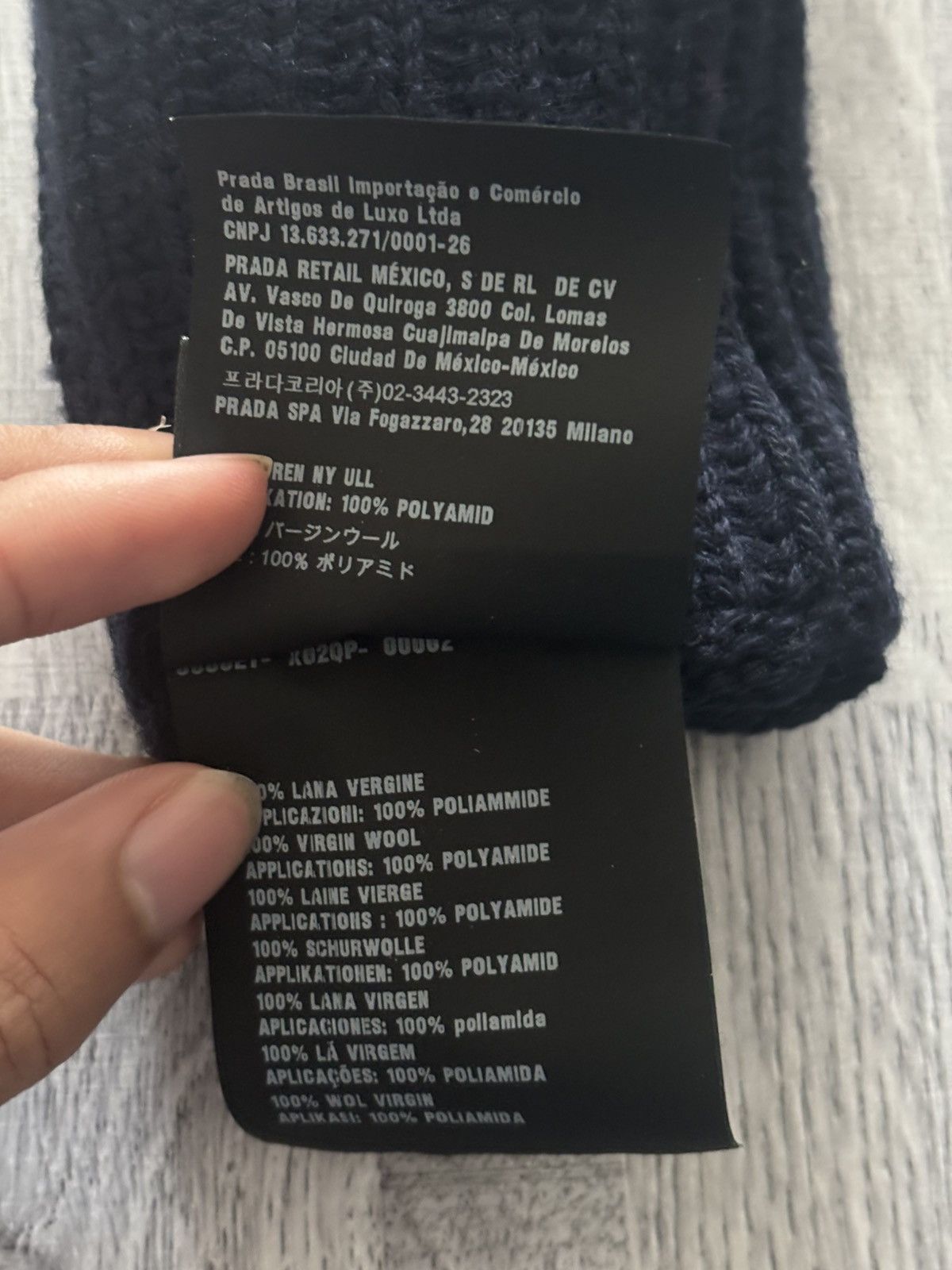Prada Prada Navy Blue knitted AW18 GLOVES Size ONE SIZE - 8 Thumbnail