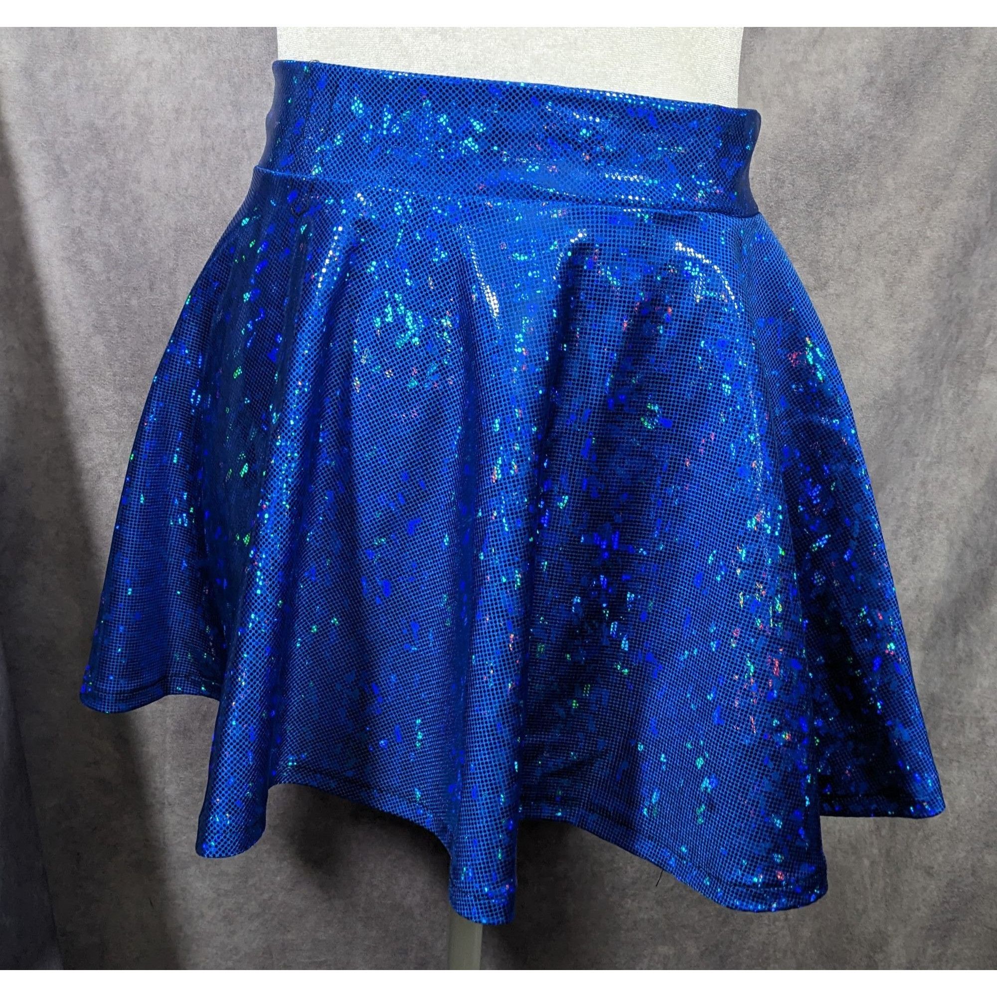 Other Piedmont Boutique San Francisco Holographic Blue Skater Skir Size 27" / US 4 / IT 40 - 6 Thumbnail