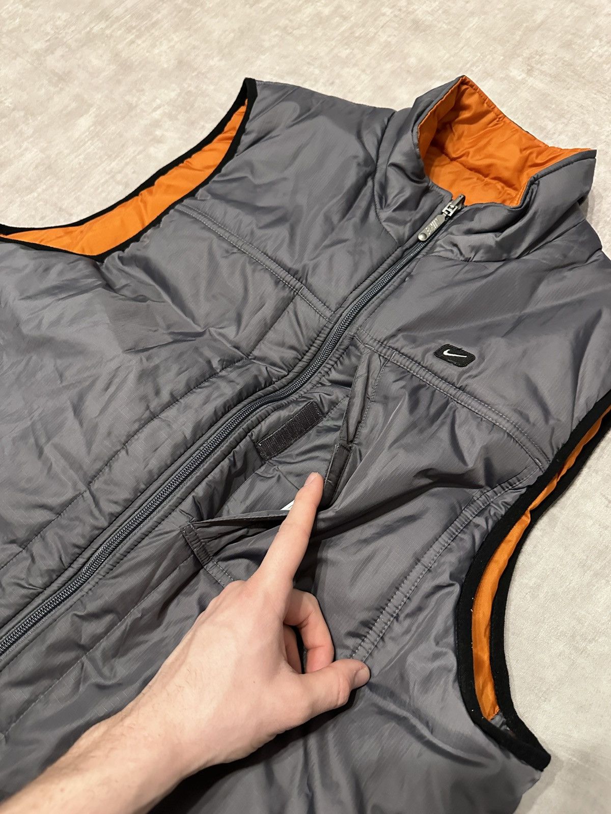 Nike × Vintage 90s Nike Swoosh Reversible Vintage Y2K Nylon Retro Vest Size US L / EU 52-54 / 3 - 7 Thumbnail
