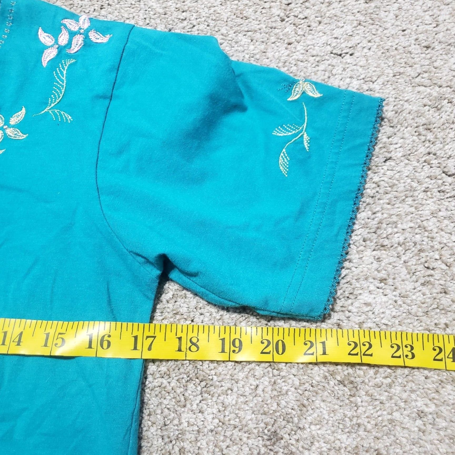 Vintage Vintage Blue Floral Shirt Adult Women Small Short Sleeve Casual Bohemian Style Size S / US 4 / IT 40 - 5 Thumbnail