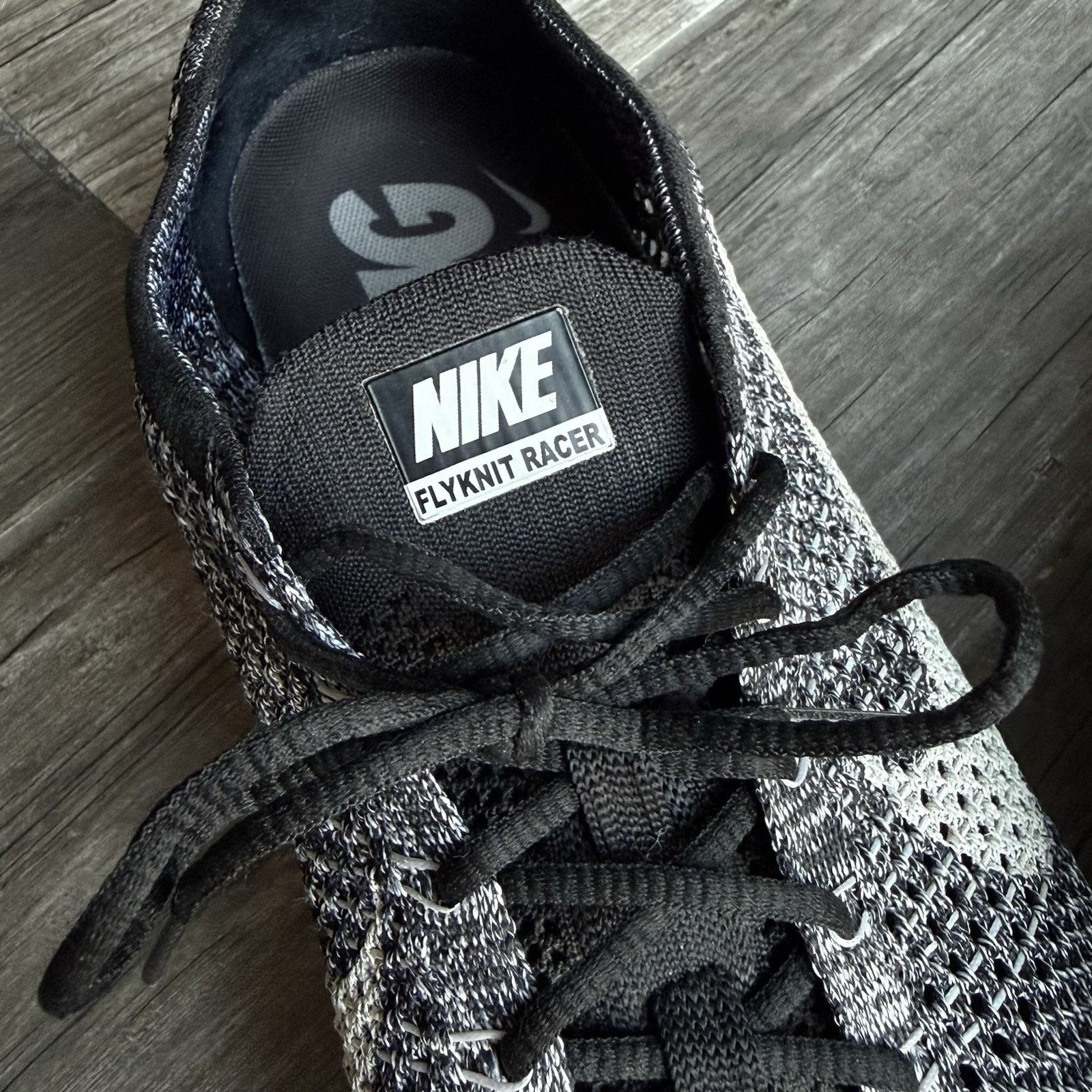 Nike NIKE FLYKNIT RACER 2.0 OREO BLACK WHITE RUNNING SHOES MEN'S Size US 15 / EU 48 - 4 Thumbnail