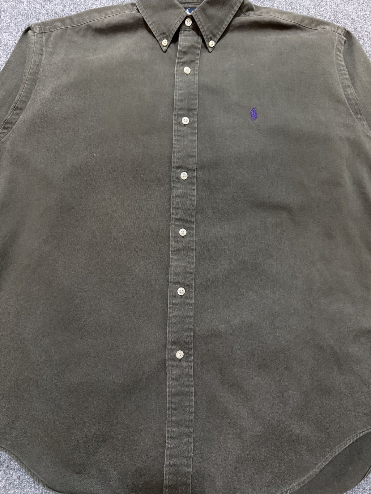 Ralph Lauren Vintage Ralph Lauren Blaire Olive Button Down Shirt Size US M / EU 48-50 / 2 - 2 Thumbnail