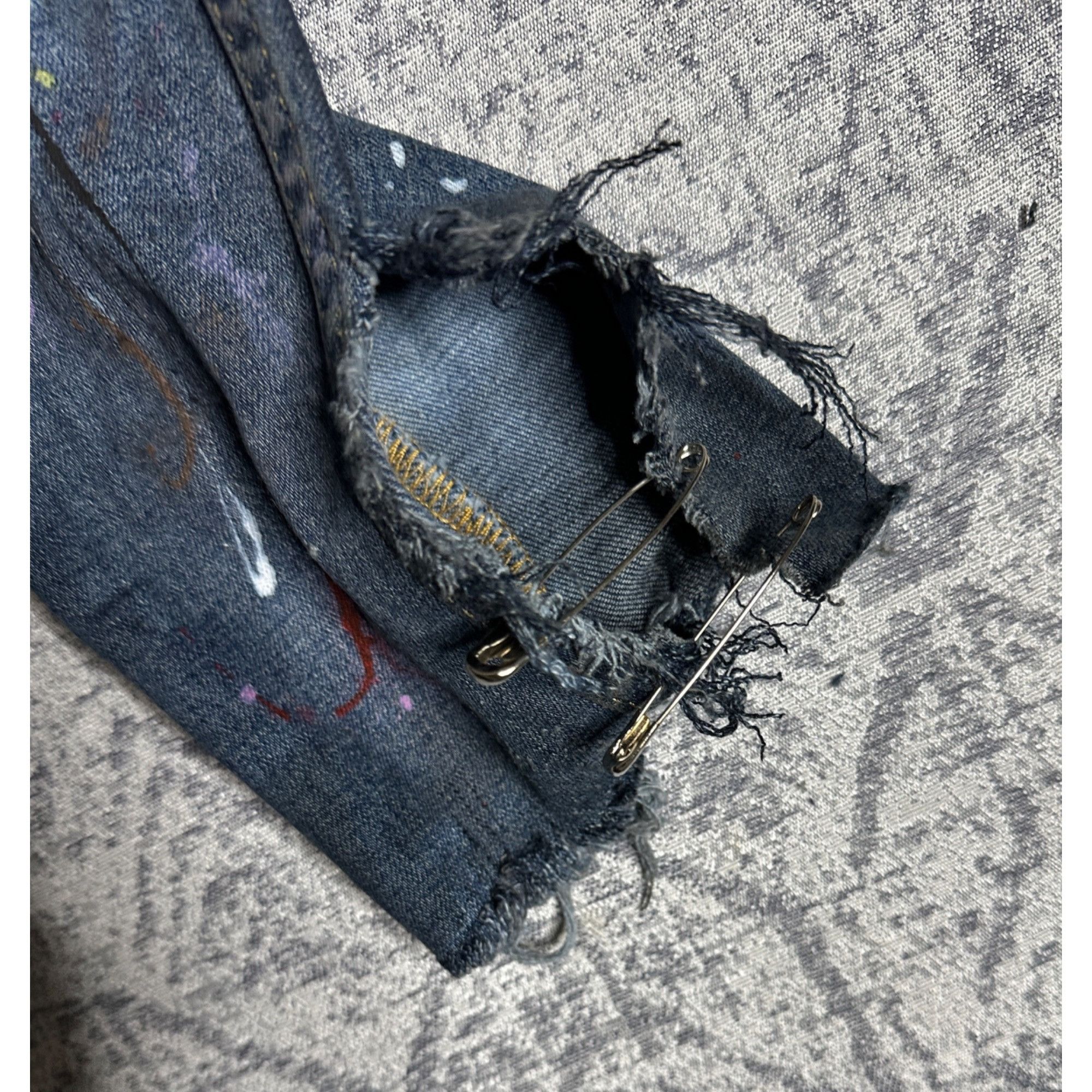 Ksubi Custom Reworked Embellished Bleached Distressed Paint Staine Size 29" - 10 Thumbnail