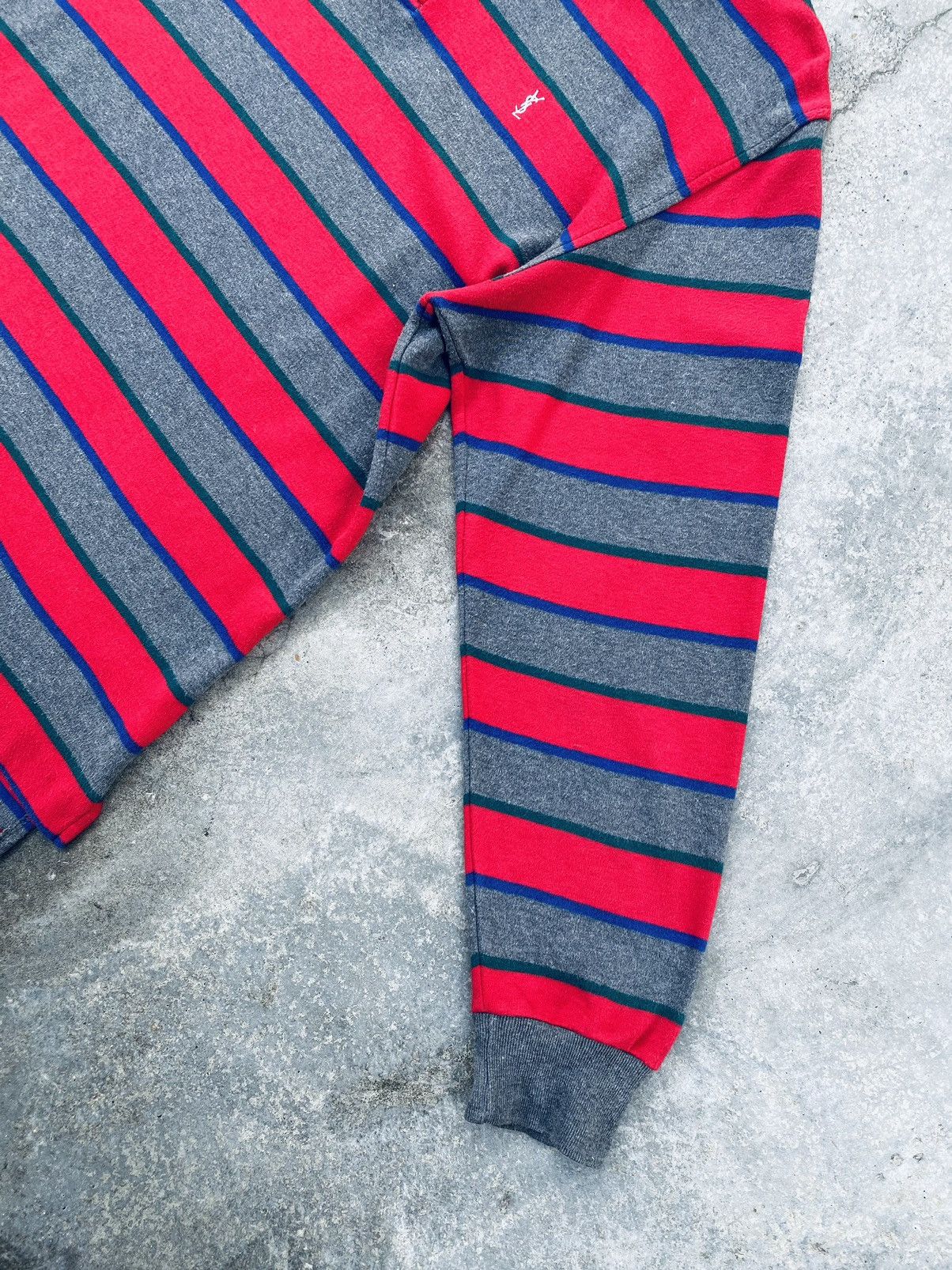 Yves Saint Laurent Vintage 80s Yves Saint Laurent Striped long Sleeve Size US XL / EU 56 / 4 - 11 Thumbnail