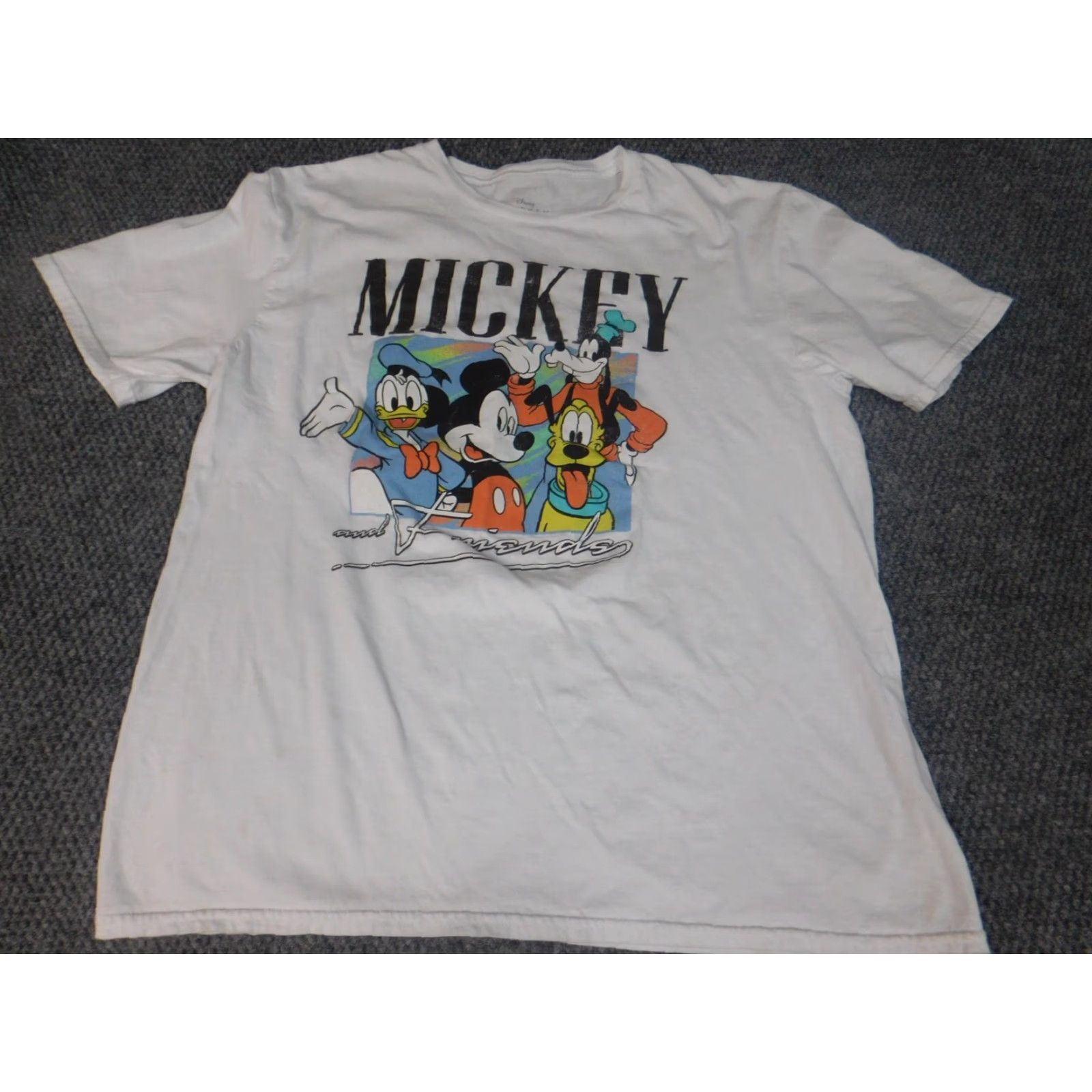 Disney Disney Mickey Mouse Womens T-Shirt Shirt L White Short Sleeve Crew Neck Pocket Knit 100% Cotton Casual Modern Basic All Seasons Size L / US 10 / IT 46 - 2 Thumbnail