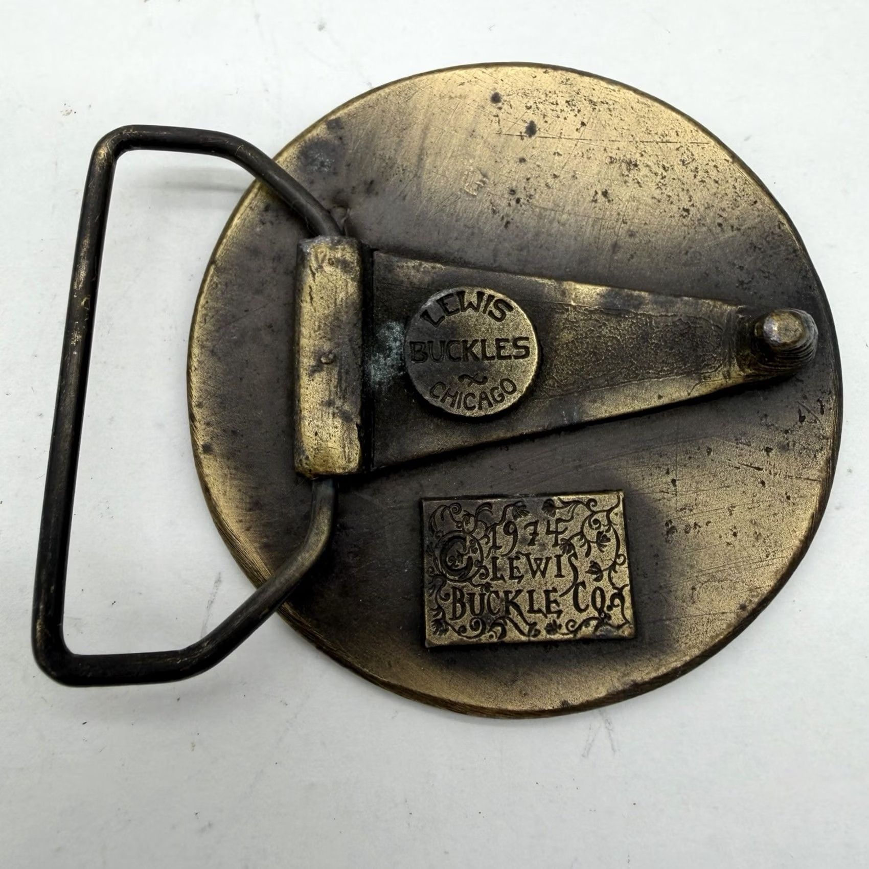 Vintage VINTAGE Idaho Statehood Round Belt Buckle Lewis Buckles 1974 Bronze Men Buckle State / Country Pride - Patriotic Idaho 1890s? Size ONE SIZE - 4 Thumbnail