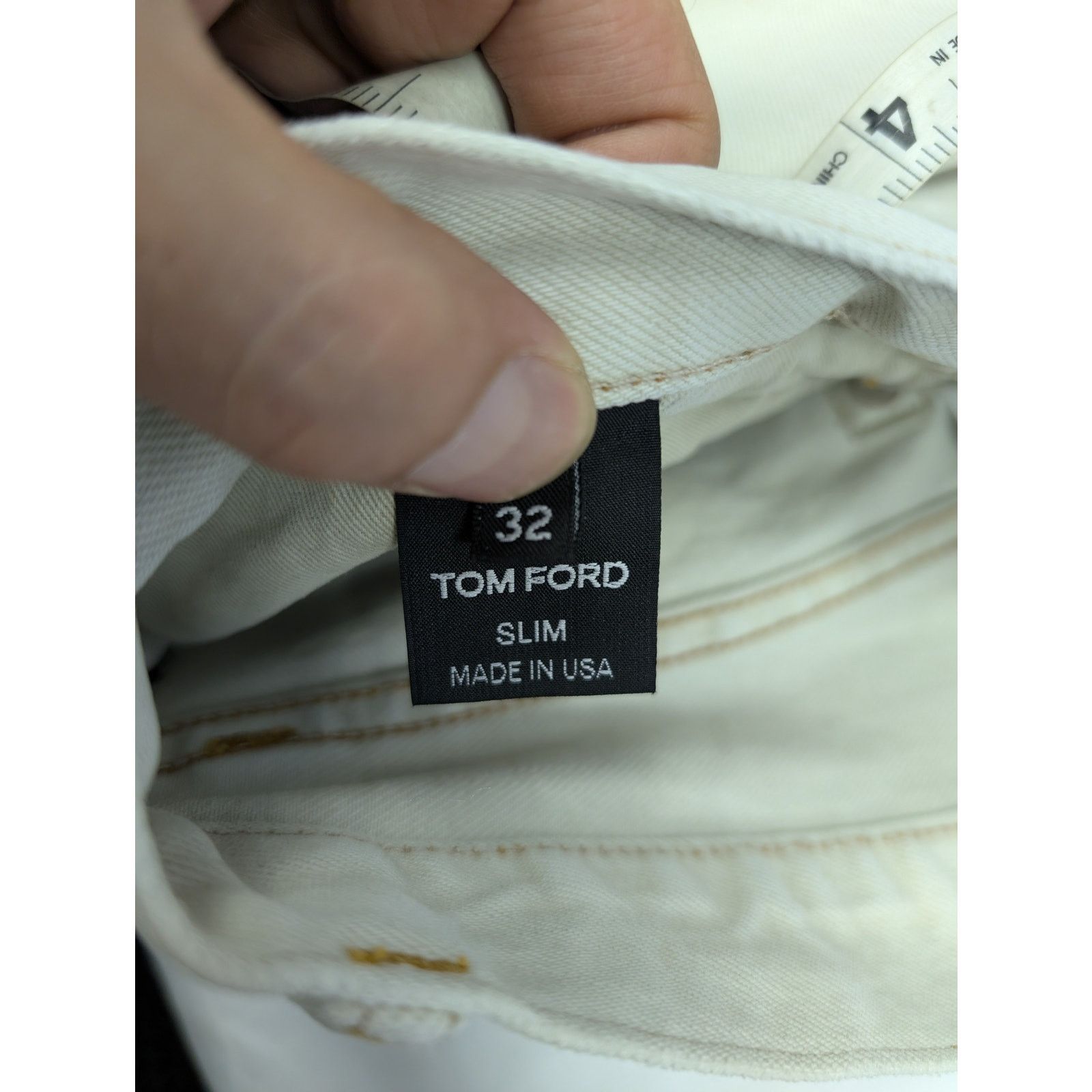 Tom Ford o1rshd1 Slim Denim Jeans in White Size US 32 / EU 48 - 17 Thumbnail