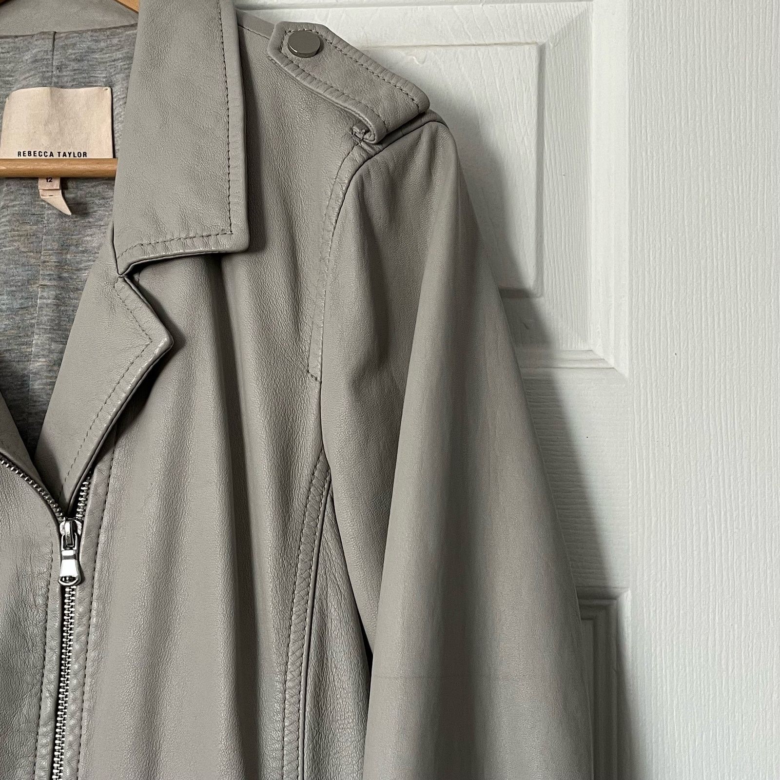 Rebecca Taylor Rebecca Taylor Lamb Leather Biker Jacket - Size 12 Size XL / US 12-14 / IT 48-50 - 4 Thumbnail