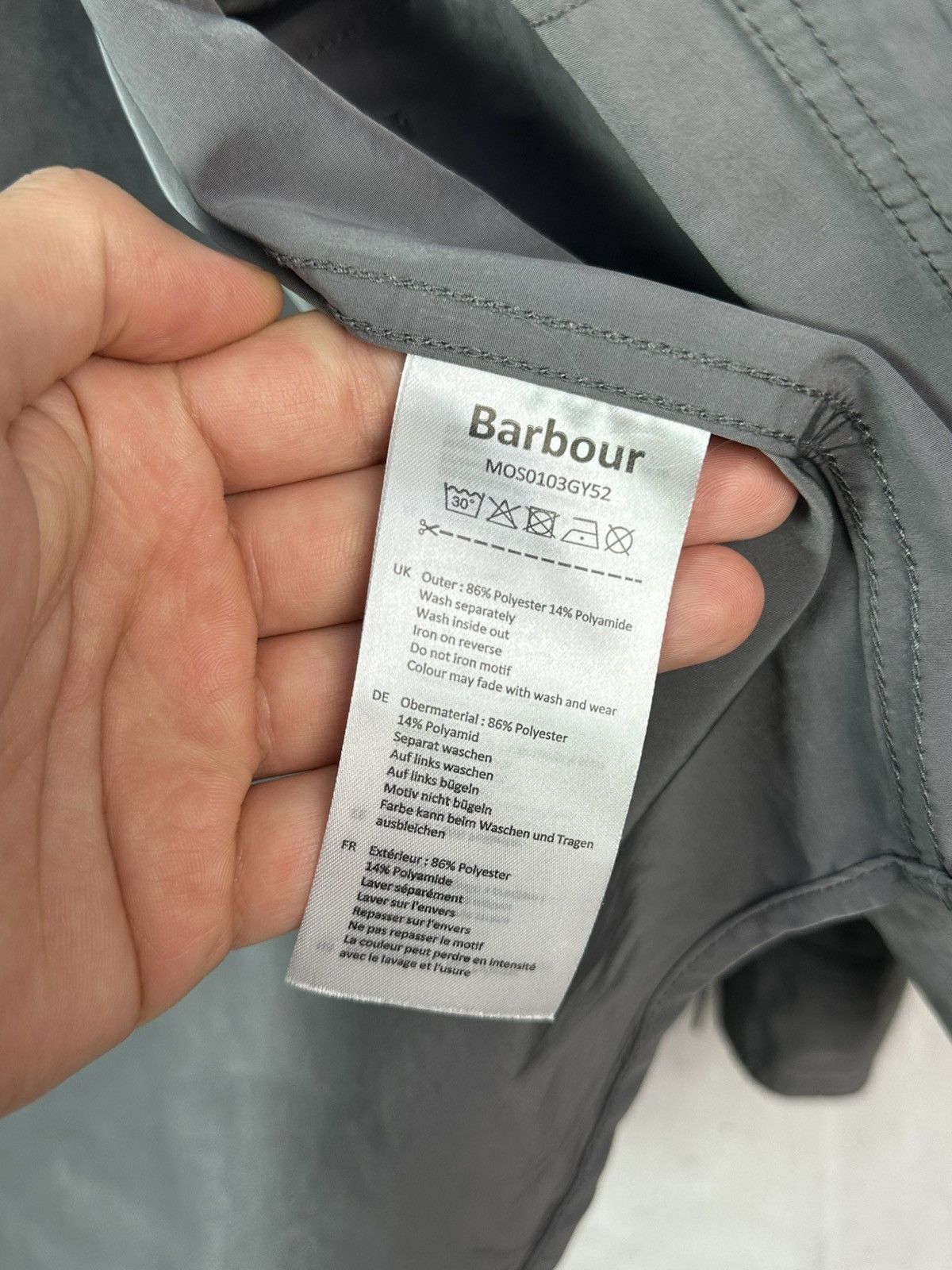 Barbour Barbour International Nylon Shimmer Overshirt Grey Jacket Size US S / EU 44-46 / 1 - 16 Thumbnail