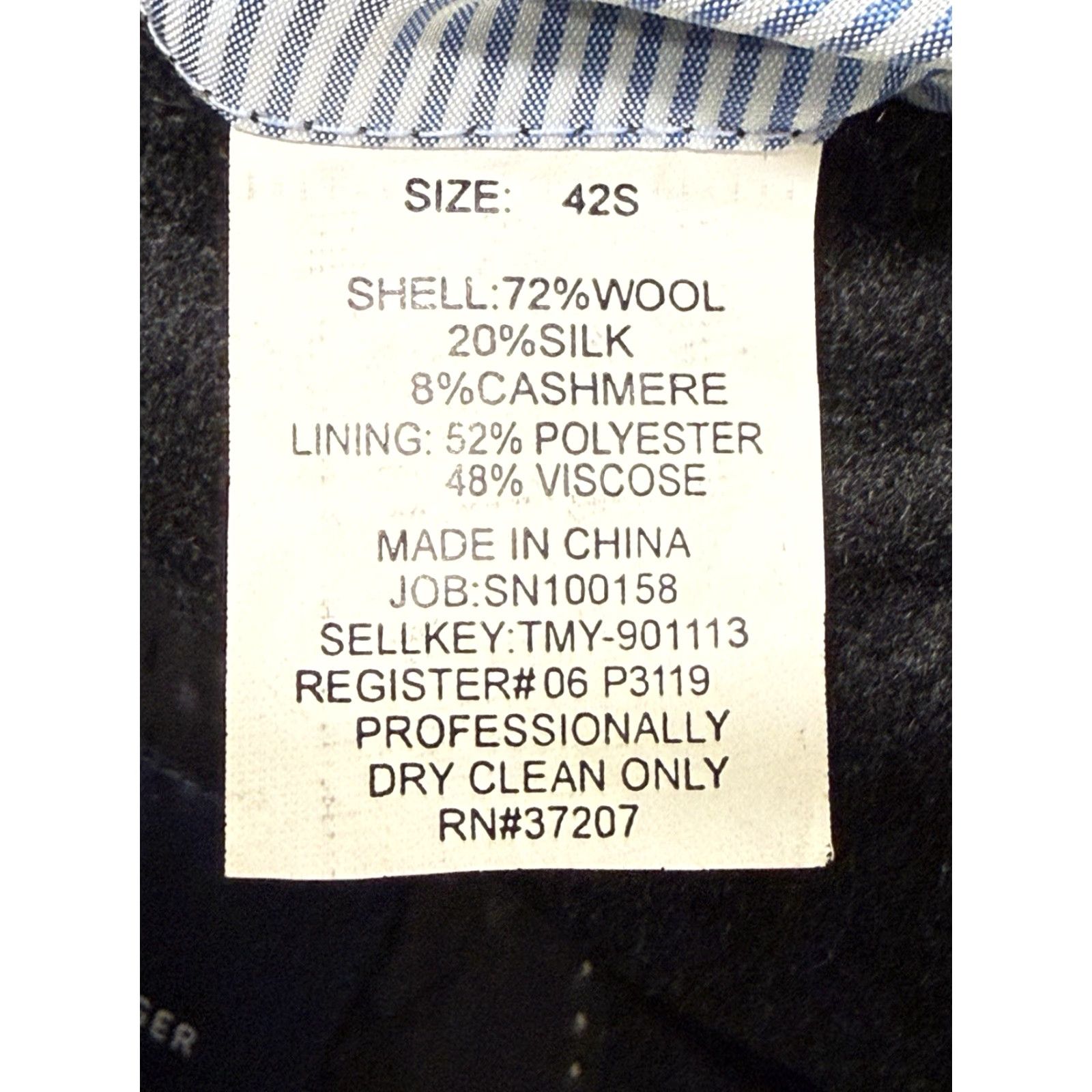 Tommy Hilfiger Tommy Hilfiger Sport Coat Men 42S Charcoal Gray Wool Silk Cashmere Blazer Jacket Size 42R - 3 Thumbnail